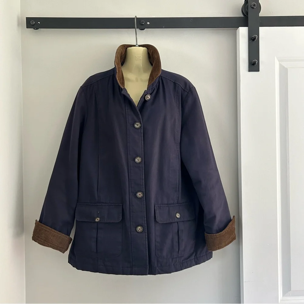 Jessica Navy and Brown Utility Jacket - Picture 3 of 16
